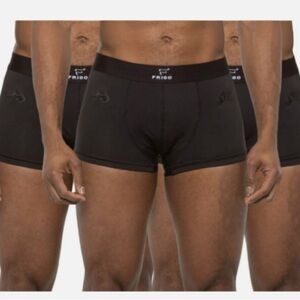 NEW men's Frigo 3 Pairs coolmax stretch collection trunks size Medium Black NWT